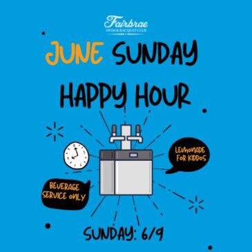 June Happy Hour- THIS SUNDAY 6/9!