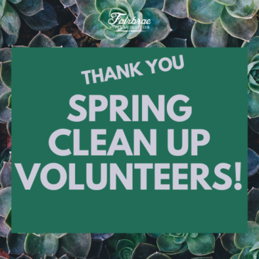 Thank you to our SPRING Clean Up Volunteers!